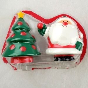 SANTA & Christmas Tree Salt & Pepper Shaker Unused Plastic Vintage